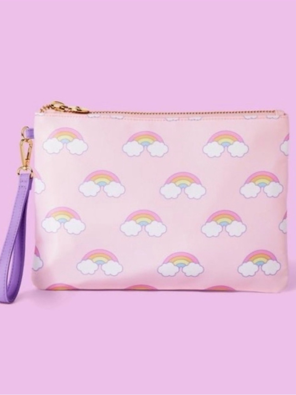 NWT Stoney clover lane rainbow flat pouch in perfect condition.